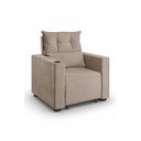 Ver imagem 1 de Poltrona Deville Reclinável Retrátil Veludo Cappuccino Belufan Conforto Premium