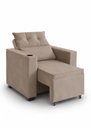 Ver imagem 3 de Poltrona Deville Reclinável Retrátil Veludo Cappuccino Belufan Conforto Premium