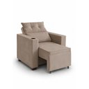 Ver imagem 3 de Poltrona Deville Reclinável Retrátil Veludo Cappuccino Belufan Conforto Premium