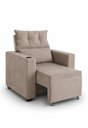 Ver imagem 2 de Poltrona Deville Reclinável Retrátil Veludo Cappuccino Belufan Conforto Premium