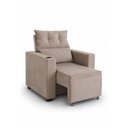 Ver imagem 2 de Poltrona Deville Reclinável Retrátil Veludo Cappuccino Belufan Conforto Premium