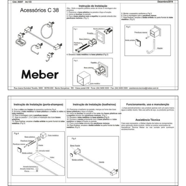 Saboneteira de Parede com Vidro Block C38 CV Meber - 4