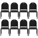 Ver imagem 1 de Kit 8 Cadeiras Hoteleiras Auditório Empilhável Sintético M23 Preto - Mpozenato