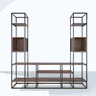 Estante Home para TV Moderna Estilo Industrial Geometric 200x40x200 Cor mdf Castanho - 4