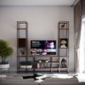 Estante Home para TV Moderna Estilo Industrial Geometric 200x40x200 Cor mdf Castanho - 2