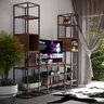 Estante Home para TV Moderna Estilo Industrial Geometric 200x40x200 Cor mdf Castanho - 1