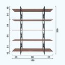 Ver imagem 2 de Estante de Metalon e Madeira para Sala de Estar Expanse - Creme - 1,50x0,40x2,50m