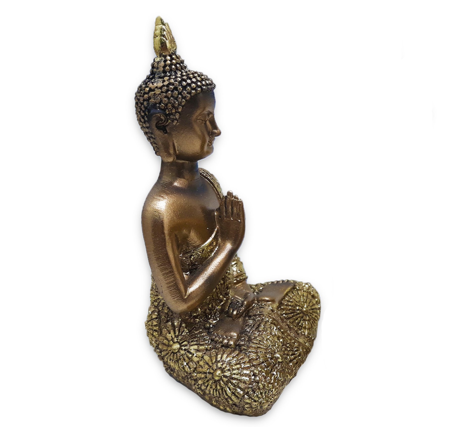 Buda Tailandês Yoga Rezando Buda Cobre Brilhante 12 cm - 2