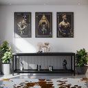 Ver imagem 2 de Aparador Moderno Estilo Industrial Lines 200x50x90 Cor mdf Preto