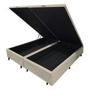 Ver imagem 1 de Base Box Baú Queen 158x198x42 Suede Bege Pistão a Gás