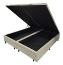 Ver imagem 1 de Base Box Baú Queen 158x198x42 Suede Bege Pistão a Gás