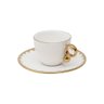 Cj 6 Xícaras P/café C/pires Porcelana Egg Branco/dourado 90ml Wolff - 2