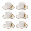 Ver imagem 1 de Cj 6 Xícaras P/café C/pires Porcelana Egg Branco/dourado 90ml Wolff