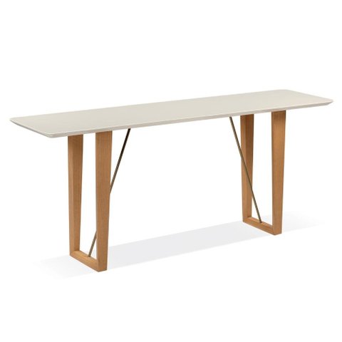 Aparador Sara Universum 180 cm Off White Madeira Amêndoa com Metalizado Dourado