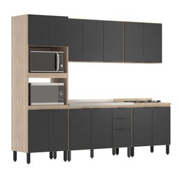 Cozinha Completa Modular Firenze 5 Peças Avena Touch Grafito FHR001 Demóbile - 1