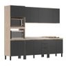 Cozinha Completa Modular Firenze 5 Peças Avena Touch Grafito FHR001 Demóbile - 1