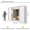 Ver imagem 3 de Guarda Roupa Casal com Espelho 4 Portas de Correr e 4 Gavetas 279,3cm Premium Jade