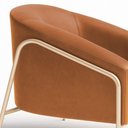 Ver mais imagens de Poltrona Sala Decorativa Kit 2 Stella Base Alta Tubo Champanhe Sintético Pu D03 - D'Rossi Cor
