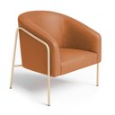 Ver imagem 5 de Poltrona Sala Decorativa Kit 2 Stella Base Alta Tubo Champanhe Sintético Pu D03 - D'Rossi Cor