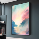 Ver imagem 2 de Quadro Abstrato Branco Rosa -- BR ARTES Médio 84x54