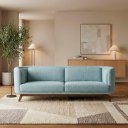 Ver imagem 1 de Sofá Dekorien Luminne 230cm Bouclé Azul Acqua Sala Premium