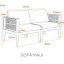 Ver imagem 3 de Sofá 2 Lugares em Polipropileno com Estofado Resistente À Água Maui Cinza