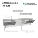 Ver imagem 4 de Rack para Tv até 80 Polegadas 218 Cm 2 Portas Branco/cinza Agata Madesa