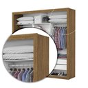 Ver imagem 3 de Guarda-Roupa Casal com Espelhos 3 Portas de Correr e 4 Gavetas 186cm Multimóveis CR35572 Madeirado