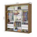 Ver imagem 4 de Guarda-Roupa Casal com Espelhos 3 Portas de Correr e 4 Gavetas 186cm Multimóveis CR35572 Madeirado