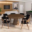 Ver mais imagens de Conjunto Mesa de Jogos Carteado Bellagio Tampo Reversível e 6 Cadeiras Madeira Poker Base Cone Velud