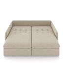 Ver imagem 4 de Sofá Reclinável e Retrátil Gandalf Bipartido 234cm Caixa Zero com Almofadas Veludo Bege G33 -