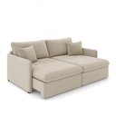 Ver imagem 3 de Sofá Reclinável e Retrátil Gandalf Bipartido 234cm Caixa Zero com Almofadas Veludo Bege G33 -