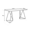 Ver imagem 3 de Escrivaninha Bela Vista Cavalete Tampo Branco Base Ferro Vermelho