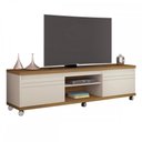 Ver imagem 2 de Rack para TV Até 60 Polegadas Mirage 2 Portas 1 Prateleira Off White/Freijó - Giga Móveis