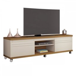 Rack para TV Até 60 Polegadas Mirage 2 Portas 1 Prateleira Off White/Freijó - Giga Móveis - 2