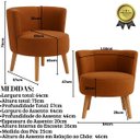 Ver imagem 2 de Kit 3 Cadeiras Estofadas para Sala de Espera Tecido Veludo Aconchegante Pés de Madeira Resistente