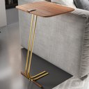 Ver imagem 2 de Mesa Apoio Lateral para Sofá Lisboa Pé Dourado LarFlex:Cinamomo