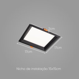Painel Led 18w Embutir recuado DLD018QB 3000k Bella St2171 - 2