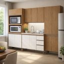 Ver imagem 1 de Cozinha Modulada Compacta com Aéreo 4 Peças 2,80m Essenza Móvel na Caixa