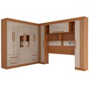 Ver imagem 3 de Guarda-roupa Casal Modulado Positano 10 Portas 4 Gavetas Ripado com Espelho Panorama Móveis