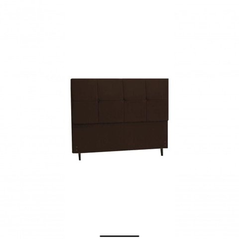 Cabeceira Casal Paris 144cm Fixação no Box Madeira Maciça Suede Marrom Jbe Móveis