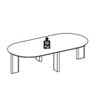 Mesa de Centro Chanfrada Pe Madeira Nero Preto 28017 Artesano Nero Preto - 3