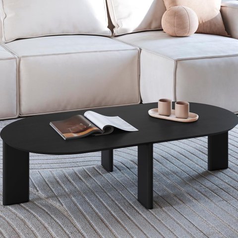Mesa de Centro Chanfrada Pe Madeira Nero Preto 28017 Artesano Nero Preto
