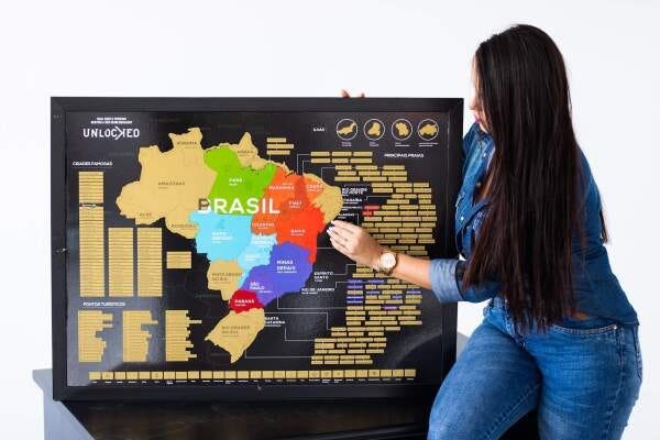 Mapa Do Brasil de Raspar | Unlocked | Sem moldura | 82x60 CM - 6