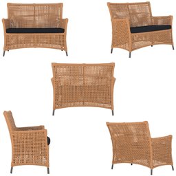 2 Sofás Área Externa Igapó Alumínio Pintura Marrom Corda Náutica Estofado Impermeável 12 - 5