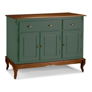 Balcão Buffet 3 Portas 2 Gavetas Hannover 60803 Linz Móveis - Verde Musgo/Imbuia