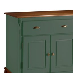 Balcão Buffet 3 Portas 2 Gavetas Hannover 60803 Linz Móveis - Verde Musgo/Imbuia - 2
