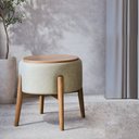 Ver imagem 1 de Puff Dual 2 em 1 Acabamento Moderno Vira Mesa de Apoio Linho Cinza