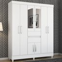 Ver imagem 2 de Guarda Roupa Casal 8 Portas com Espelho 82060el Branco Demobile