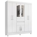 Ver imagem 1 de Guarda Roupa Casal 8 Portas com Espelho 82060el Branco Demobile